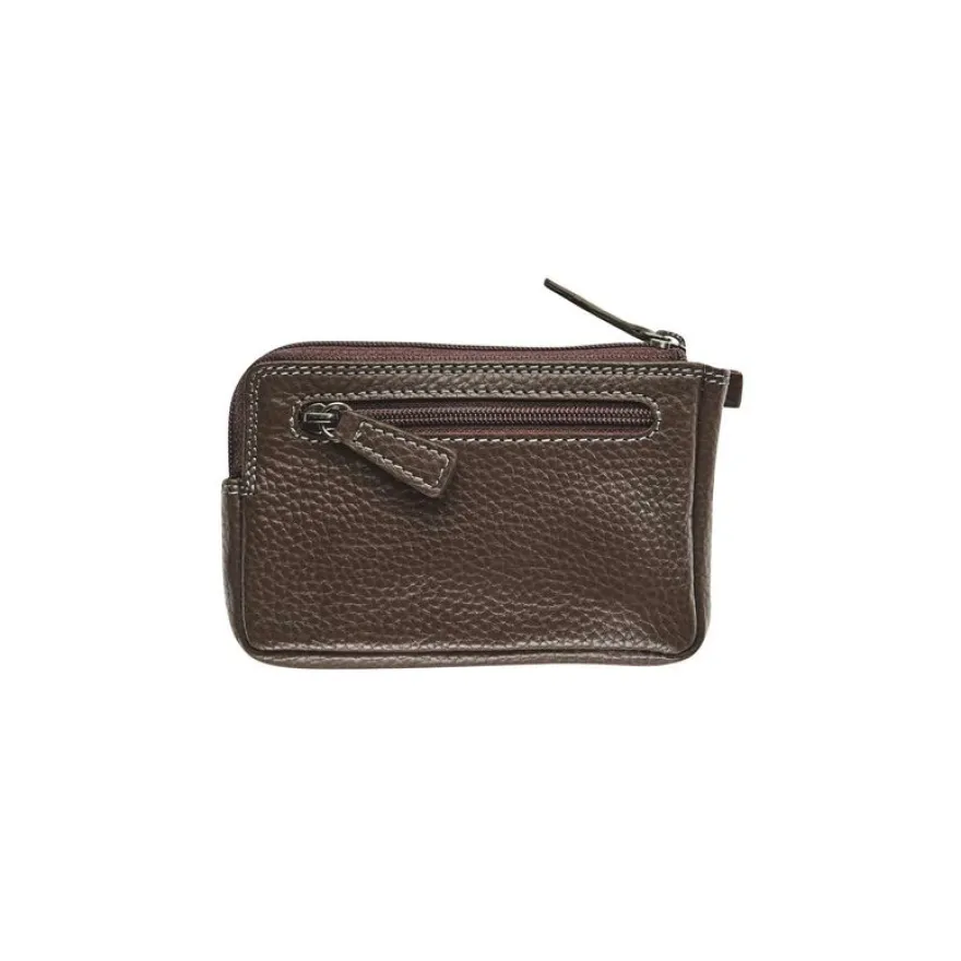Porte-monnaie/porte-clés avec fermeture éclair Dakota - brun - label M