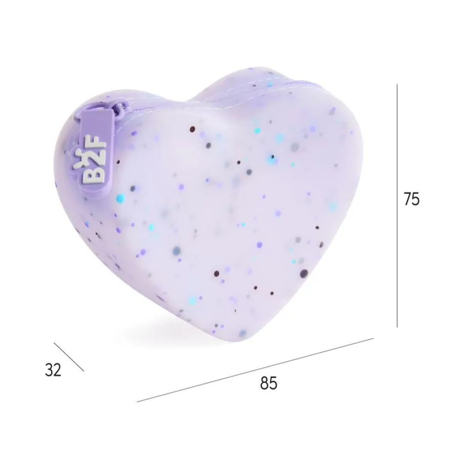Porte-monnaies cœur mauve Lovely Things Back2Fun