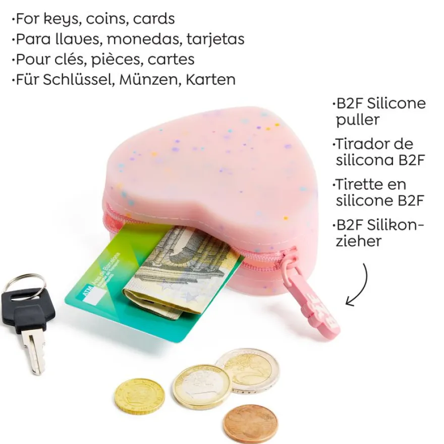 Porte-monnaies cœur rose Lovely Things Back2Fun