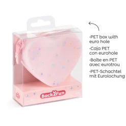 Porte-monnaies cœur rose Lovely Things Back2Fun