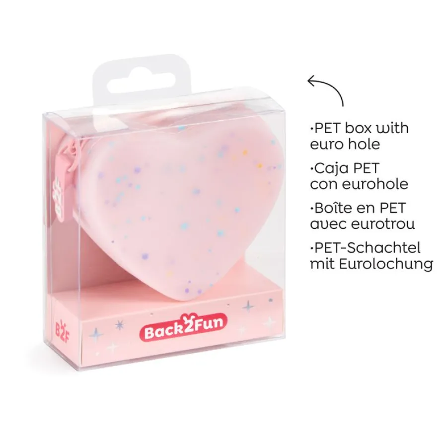 Porte-monnaies cœur rose Lovely Things Back2Fun