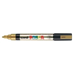 POSCA PC-5M - Pack de 4 marqueurs - noir, argent, blanc, or
