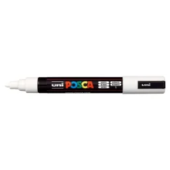 POSCA PC-5M - Pack de 4 marqueurs - noir, argent, blanc, or