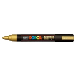 POSCA PC-5M - Pack de 4 marqueurs - noir, argent, blanc, or