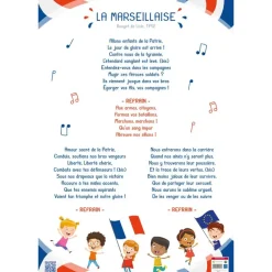 Poster pédagogique Chanson marseillaise simplifiée pour enfant - 52 x 76 cm - Bouchut