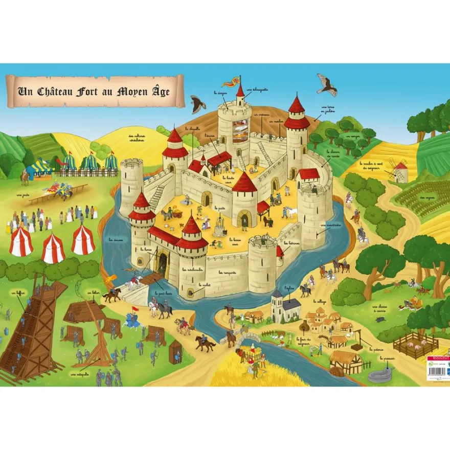Poster pédagogique Moyen-Age - 52 x 76 cm - Bouchut