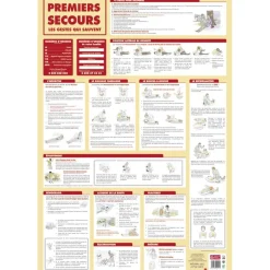 Poster pédagogique Premiers Secours - 52 x 76 cm - Bouchut