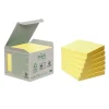 Post-it - 6 Blocs notes recyclés - jaune - 76 x 76 mm