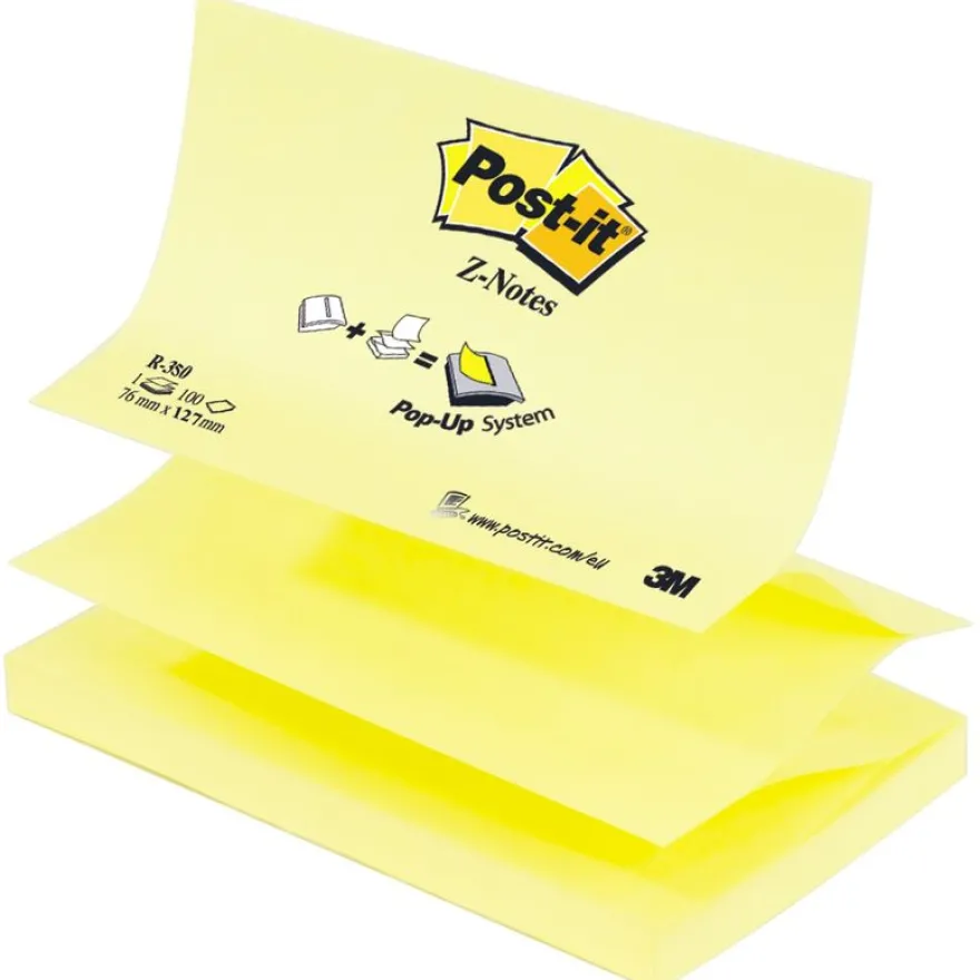 Post-it - 12 Blocs Z-Notes - jaune - 76 x 127 mm