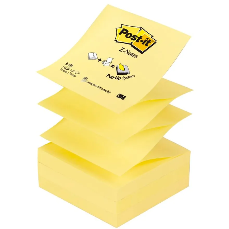 Post-it - Bloc Z-Notes - jaune - 76 x 76 mm