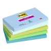 POST-IT - Notes repositionnables 76x127 mm Oasis 5 blocs - ultra adhésives - 450 feuilles - couleurs bleu et vert