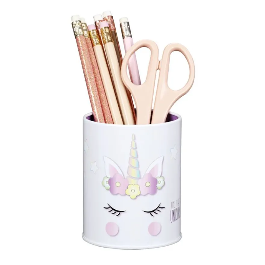 Pot à crayons métal licorne violet - 9,5 x 7,5 cm - Viquel