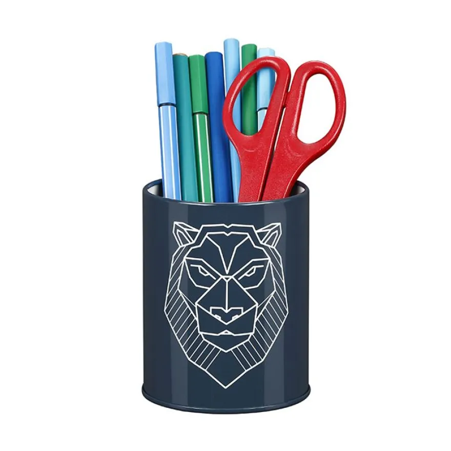 Pot à crayons métal lion origami - 9,5 x 7,5 cm - Viquel