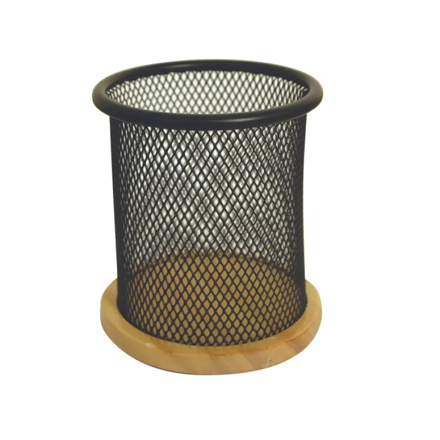 Pot a crayons mesh bois