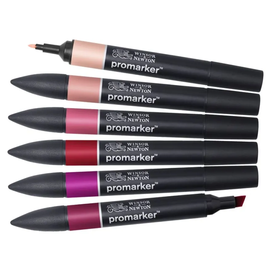ProMarker - 6 Marqueurs double pointe - tons rouges