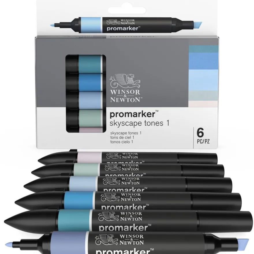 ProMarker - Pack de 6 marqueurs double pointe - tons de ciel 1