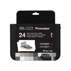 ProMarker - Pack de 24 marqueurs double pointe - gris et noir