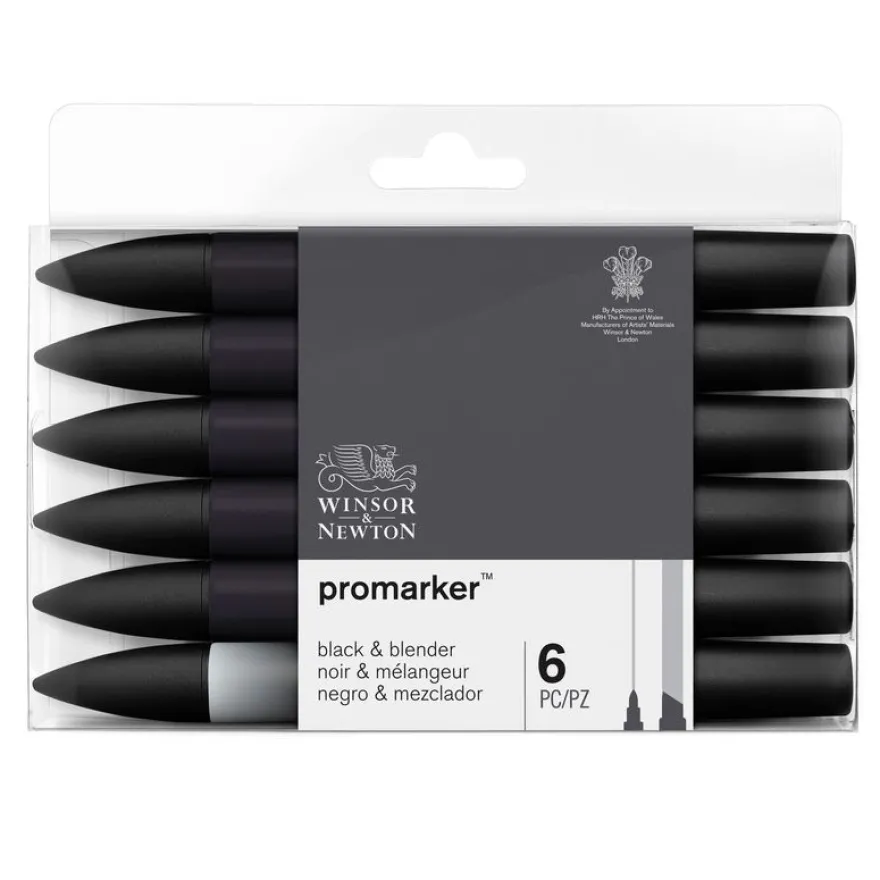 ProMarker - Pack de 6 marqueurs double pointe - noir et autres