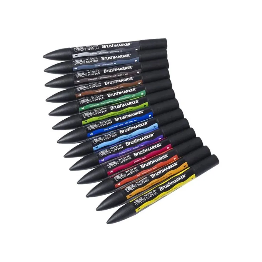Promarker Brush - Pack de 12 stylos pinceaux et marqueurs - teintes vives