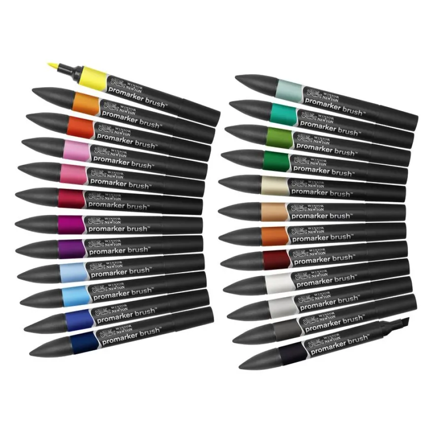 ProMarker brush - Trousse 24 marqueurs - double pointe - étudiant designer