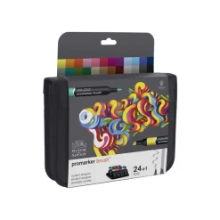 ProMarker brush - Trousse 24 marqueurs - double pointe - étudiant designer