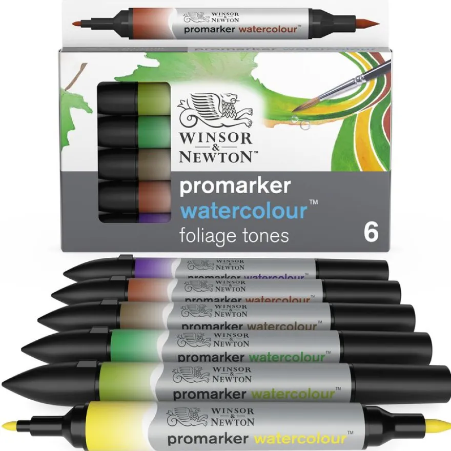ProMarker Watercolour - 6 Marqueurs double pointe - tons feuillage