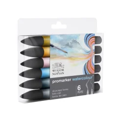 ProMarker Watercolour - 6 Marqueurs double pointe - tons ciel