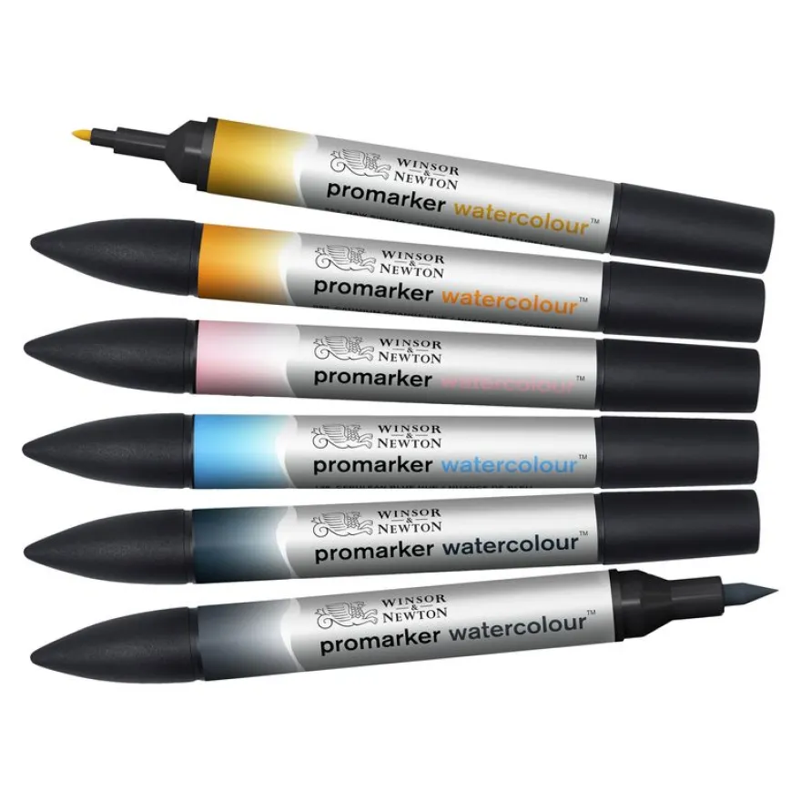 ProMarker Watercolour - 6 Marqueurs double pointe - tons ciel