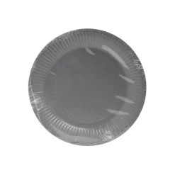 Pronappe - 20 Assiettes - Taille 23 cm diameter - rond - jetable - gris