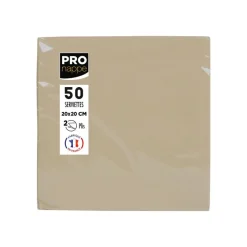 Pronappe - 50 Serviettes - Taille 20 x 20 cm - jetable - ficelle marron