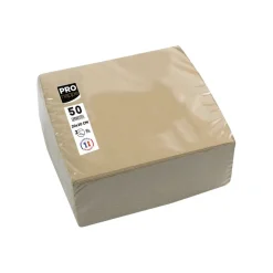 Pronappe - 50 Serviettes - Taille 20 x 20 cm - jetable - ficelle marron