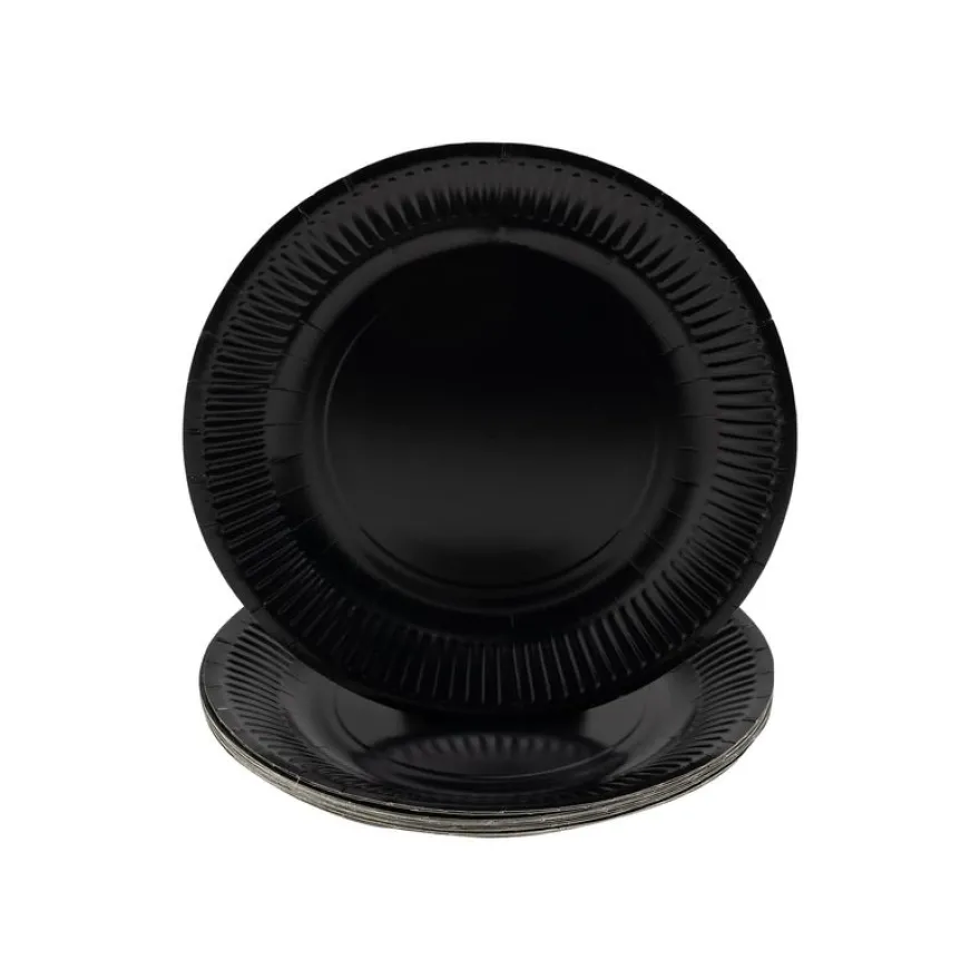 Pronappe - Assiette - Taille 23 cm diameter - rond - jetable - noir (pack de 20)