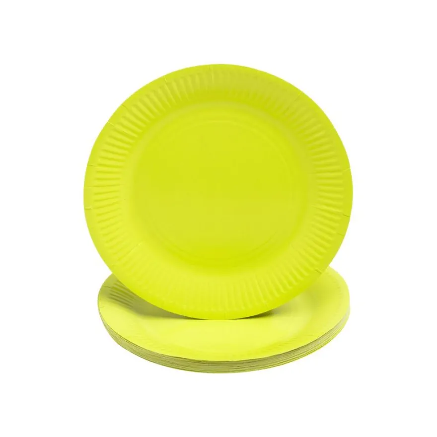 Pronappe - Assiette - Taille 23 cm diameter - rond - jetable - vert kiwi (pack de 20)