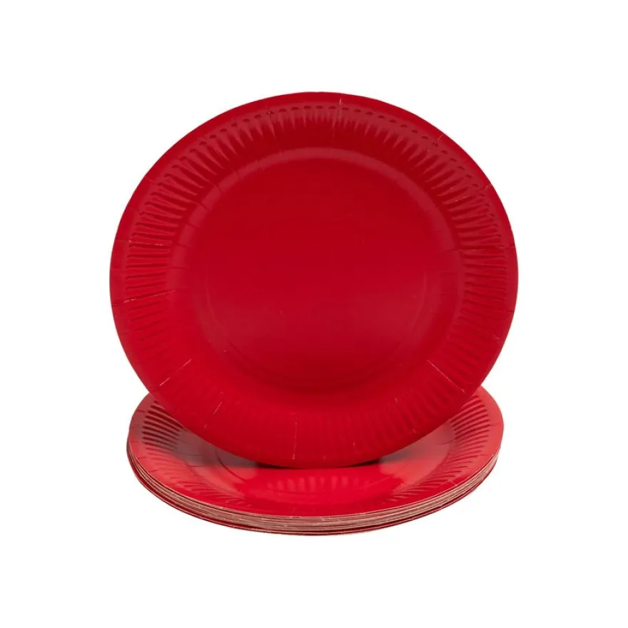 Pronappe - Assiette - Taille 23 cm diameter - rond - jetable - rouge (pack de 20)