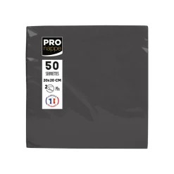 Pronappe - Serviette - Taille 20 x 20 cm - jetable - noir (pack de 50)