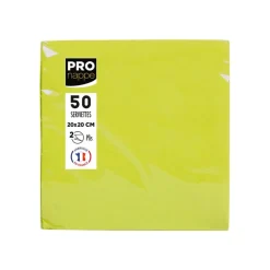 Pronappe - Serviette - Taille 20 x 20 cm - jetable - vert kiwi (pack de 50)