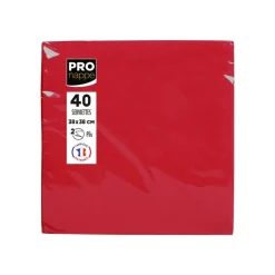 Pronappe - Serviette - Taille 38 x 38 cm - jetable - rouge (pack de 40)