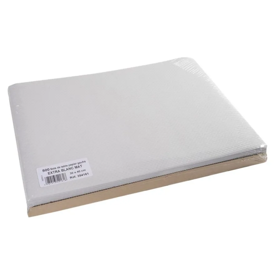 Pronappe - Set de table - Taille 30 x 40 cm - jetable - blanc extra mat (pack de 500)