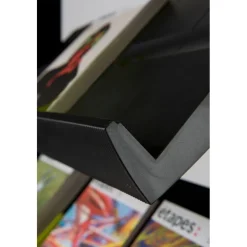 Présentoir mobile simple face - 5 tablettes - noir
