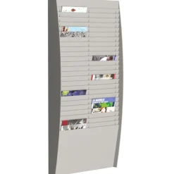 Présentoir mural - 50 cases verticales pour document format A4 - gris