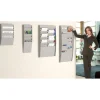 Présentoir mural - 50 cases verticales pour document format A4 - gris