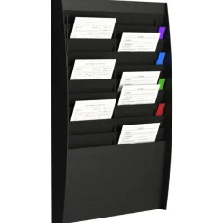 Présentoir mural - 20 cases verticales pour document format A4 - noir