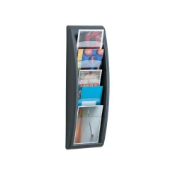 Présentoir mural Quick Fit pour documents A5 - 5 compartiments - anthracite/transparent