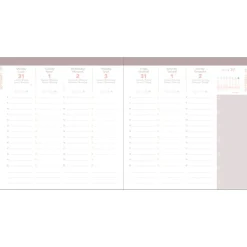 Quo Vadis - Agenda année scolaire - 2026-2027 - Exécutif Septembre Color - Semainier Planning - Multilingue - Céleste - Rose - 13 mois de août à août - 16x16 cm