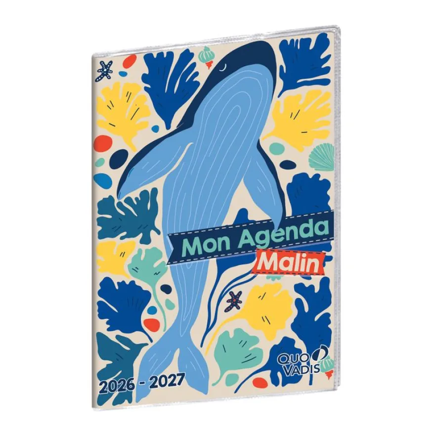 Quo Vadis - Agenda année scolaire - 2026-2027 - Mon Agenda Malin - Français - Multicolore - 21x29,7 cm - Papier Clairefontaine blanc - Fabrication française