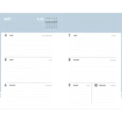 Quo Vadis - Agenda année scolaire - 2026-2027 - Hebdocolor 21 - Semainier Horizontal - Français - Canopy - Multicolore - 12 mois de août à juillet - 15x21 cm