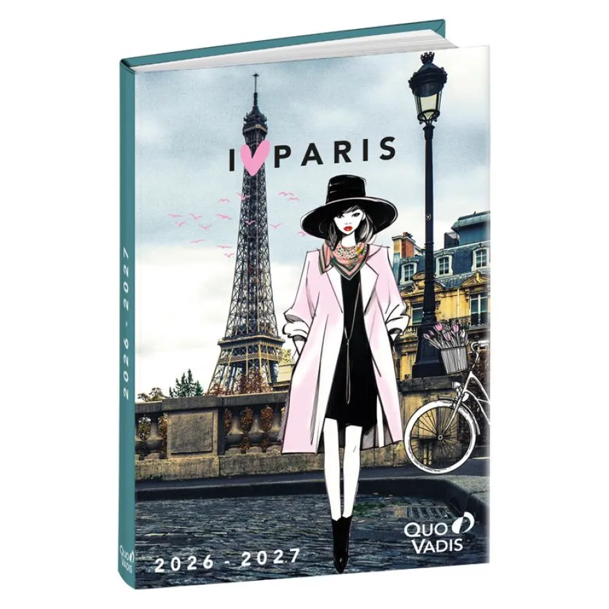 Quo Vadis - Agenda année scolaire - 2026-2027 - Eurotextagenda - Journalier - Multilingue - Cities - 12 mois de août à juillet - 12x17 cm - Papier Clairefontaine blanc - Fabrication française