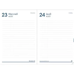 Quo Vadis - Agenda année scolaire - 2026-2027 - Textagenda 21 - Journalier - Français - Impala - Bleu - 12 mois de septembre à août - 13x21 cm - Papier Clairefontaine blanc - Fabrication française