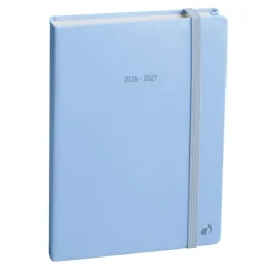 Quo Vadis - Agenda année scolaire - 2026-2027 - Eurotextagenda - Journalier - Multilingue - Pastel - Bleu clair - 12 mois de août à juillet - 12x17 cm