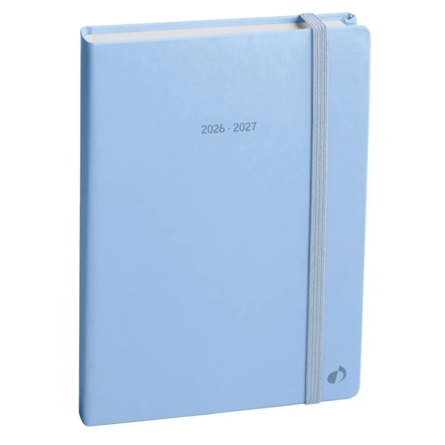 Quo Vadis - Agenda année scolaire - 2026-2027 - Eurotextagenda - Journalier - Multilingue - Pastel - Bleu clair - 12 mois de août à juillet - 12x17 cm